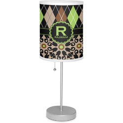Argyle & Moroccan Mosaic 7" Drum Lamp with Shade Polyester (Personalized)