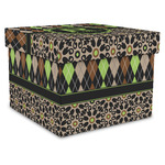 Argyle & Moroccan Mosaic Gift Box with Lid - Canvas Wrapped - X-Large (Personalized)