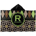 Argyle & Moroccan Mosaic Kids Hooded Towel (Personalized)