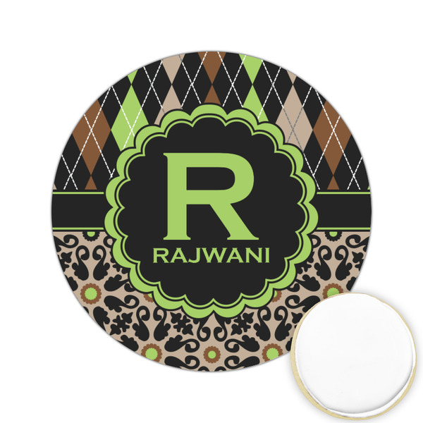 Custom Argyle & Moroccan Mosaic Printed Cookie Topper - 2.15" (Personalized)