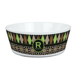 Argyle & Moroccan Mosaic Kid's Bowl (Personalized)