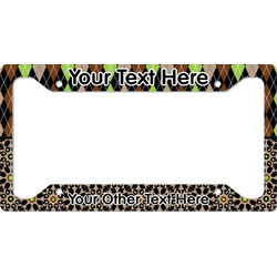 Argyle & Moroccan Mosaic License Plate Frame (Personalized)