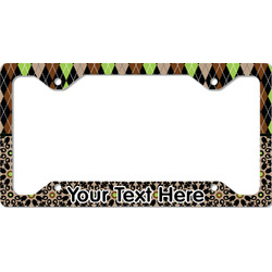Argyle & Moroccan Mosaic License Plate Frame - Style C (Personalized)
