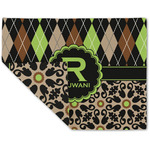 Argyle & Moroccan Mosaic Double-Sided Linen Placemat - Single w/ Name and Initial