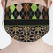 Argyle & Moroccan Mosaic Mask - Pleated (new) Front View on Girl