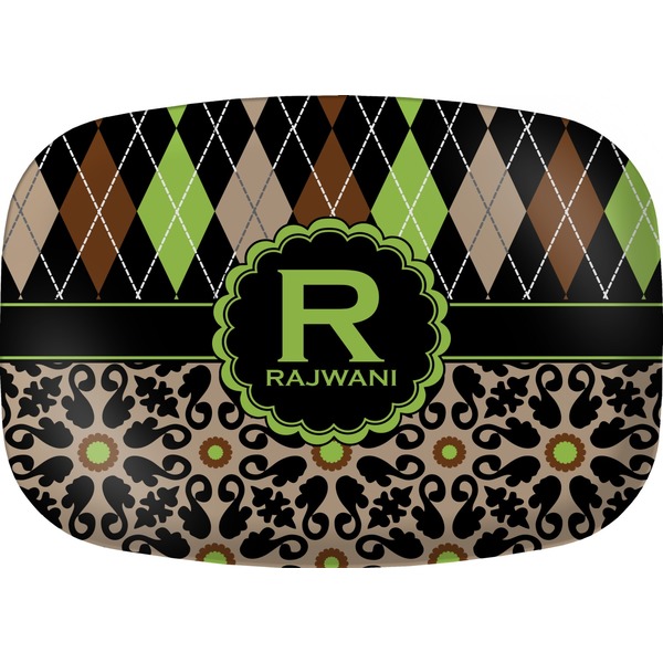 Custom Argyle & Moroccan Mosaic Melamine Platter (Personalized)