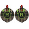 Argyle & Moroccan Mosaic Metal Ball Ornament - Front and Back