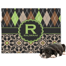 Argyle & Moroccan Mosaic Dog Blanket - Large (Personalized)