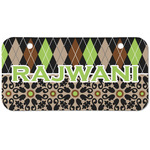 Argyle & Moroccan Mosaic Mini/Bicycle License Plate (2 Holes) (Personalized)