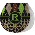 Argyle & Moroccan Mosaic Burp Pad - Velour w/ Name and Initial