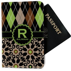 Argyle & Moroccan Mosaic Passport Holder - Fabric (Personalized)