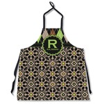 Argyle & Moroccan Mosaic Apron Without Pockets w/ Name and Initial