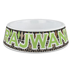 Argyle & Moroccan Mosaic Plastic Dog Bowl - Large (Personalized)