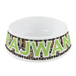 Argyle & Moroccan Mosaic Plastic Dog Bowl - Small (Personalized)