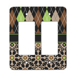 Argyle & Moroccan Mosaic Rocker Style Light Switch Cover - Two Switch