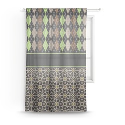 Argyle & Moroccan Mosaic Sheer Curtain - 50"x84"