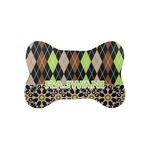 Argyle & Moroccan Mosaic Bone Shaped Dog Food Mat (Small) (Personalized)