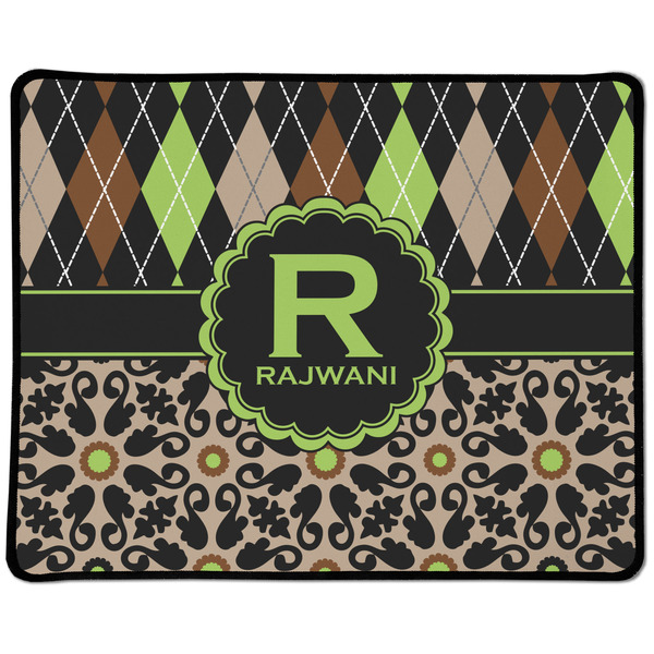 Custom Argyle & Moroccan Mosaic Large Gaming Mouse Pad - 12.5" x 10" (Personalized)