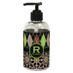 Argyle & Moroccan Mosaic Plastic Soap / Lotion Dispenser (8 oz - Small - Black) (Personalized)