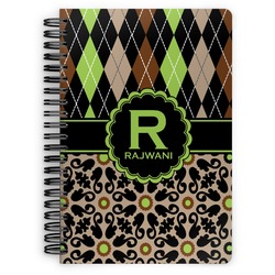 Argyle & Moroccan Mosaic Spiral Notebook (Personalized)