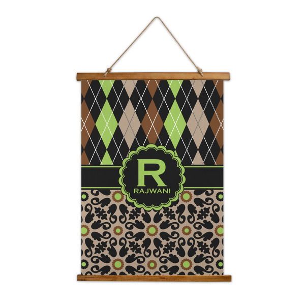 Custom Argyle & Moroccan Mosaic Wall Hanging Tapestry - Tall (Personalized)