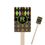 Argyle & Moroccan Mosaic Rectangle Wooden Stir Sticks (Personalized)