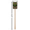 Argyle & Moroccan Mosaic Wooden 6.25" Stir Stick - Rectangular - Dimensions