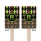 Argyle & Moroccan Mosaic Wooden 6.25" Stir Stick - Rectangular - Double Sided - Front & Back