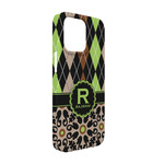 Argyle & Moroccan Mosaic iPhone Case - Plastic - iPhone 13 Pro (Personalized)