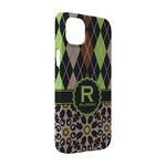 Argyle & Moroccan Mosaic iPhone Case - Plastic - iPhone 14 (Personalized)