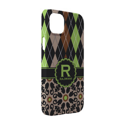 Argyle & Moroccan Mosaic iPhone Case - Plastic - iPhone 14 (Personalized)