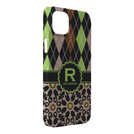 Argyle & Moroccan Mosaic iPhone Case - Plastic - iPhone 14 Plus (Personalized)