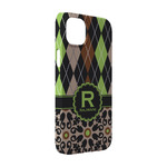 Argyle & Moroccan Mosaic iPhone Case - Plastic - iPhone 14 Pro (Personalized)