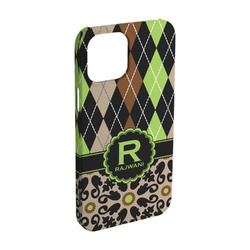 Argyle & Moroccan Mosaic iPhone Case - Plastic - iPhone 15 Pro (Personalized)