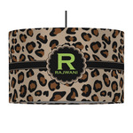 Granite Leopard 12" Drum Pendant Lamp - Fabric (Personalized)