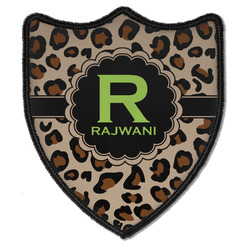 Granite Leopard Iron On Shield Patch B w/ Name and Initial