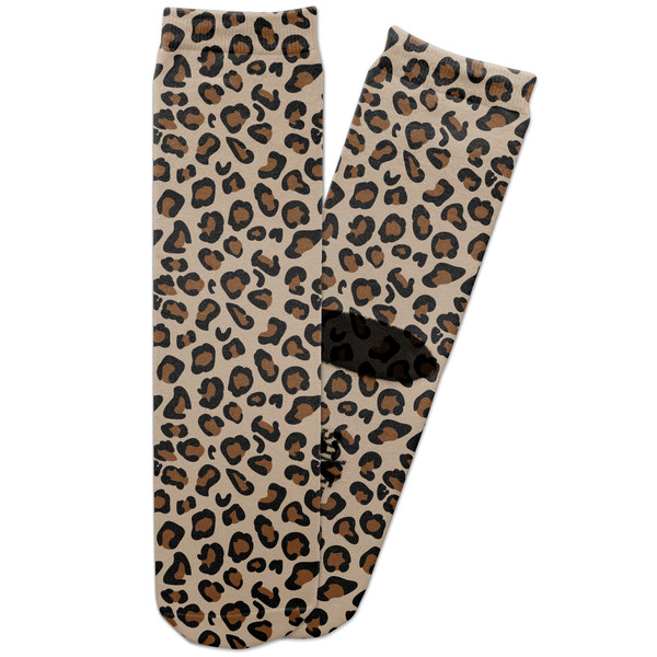 Custom Granite Leopard Adult Crew Socks