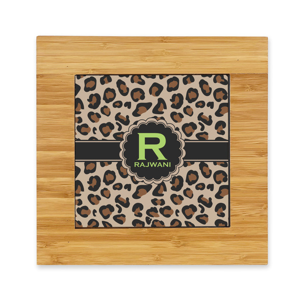 Custom Granite Leopard Bamboo Trivet with Ceramic Tile Insert (Personalized)