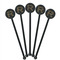 Granite Leopard Black Plastic 5.5" Stir Stick - Round - Fan View