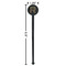 Granite Leopard Black Plastic 7" Stir Stick - Round - Dimensions