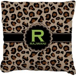 Granite Leopard Faux-Linen Throw Pillow 26" (Personalized)