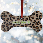 Granite Leopard Ceramic Dog Ornament w/ Name and Initial