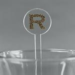 Granite Leopard 7" Round Plastic Stir Sticks - Clear (Personalized)