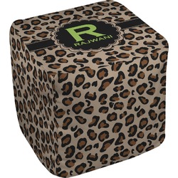 Granite Leopard Cube Pouf Ottoman (Personalized)