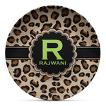 Granite Leopard Microwave Safe Plastic Plate - Composite Polymer (Personalized)