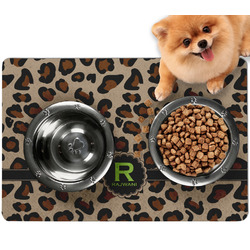 Granite Leopard Dog Food Mat - Small w/ Name and Initial