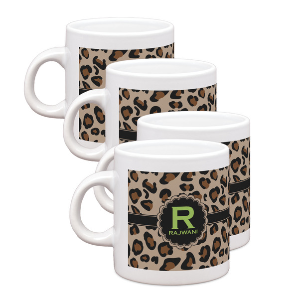 Custom Granite Leopard Single Shot Espresso Cups - Set of 4 (Personalized)