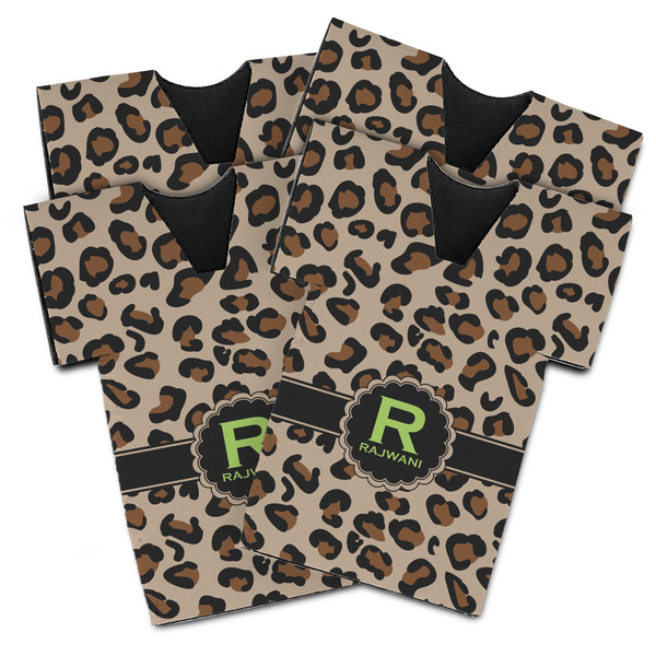 Custom Granite Leopard Jersey Bottle Cooler - Set of 4 (Personalized)