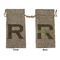 Granite Leopard Large Burlap Gift Bags - Front & Back