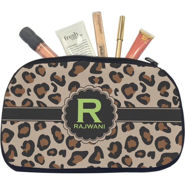 Custom Granite Leopard Makeup / Cosmetic Bag - Medium (Personalized)